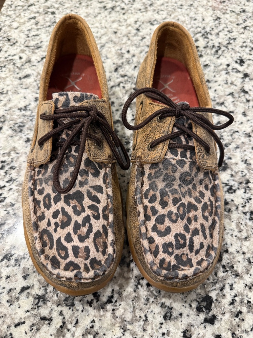 Twisted X Leopard Print Lace-Up Boots Brown/Tan